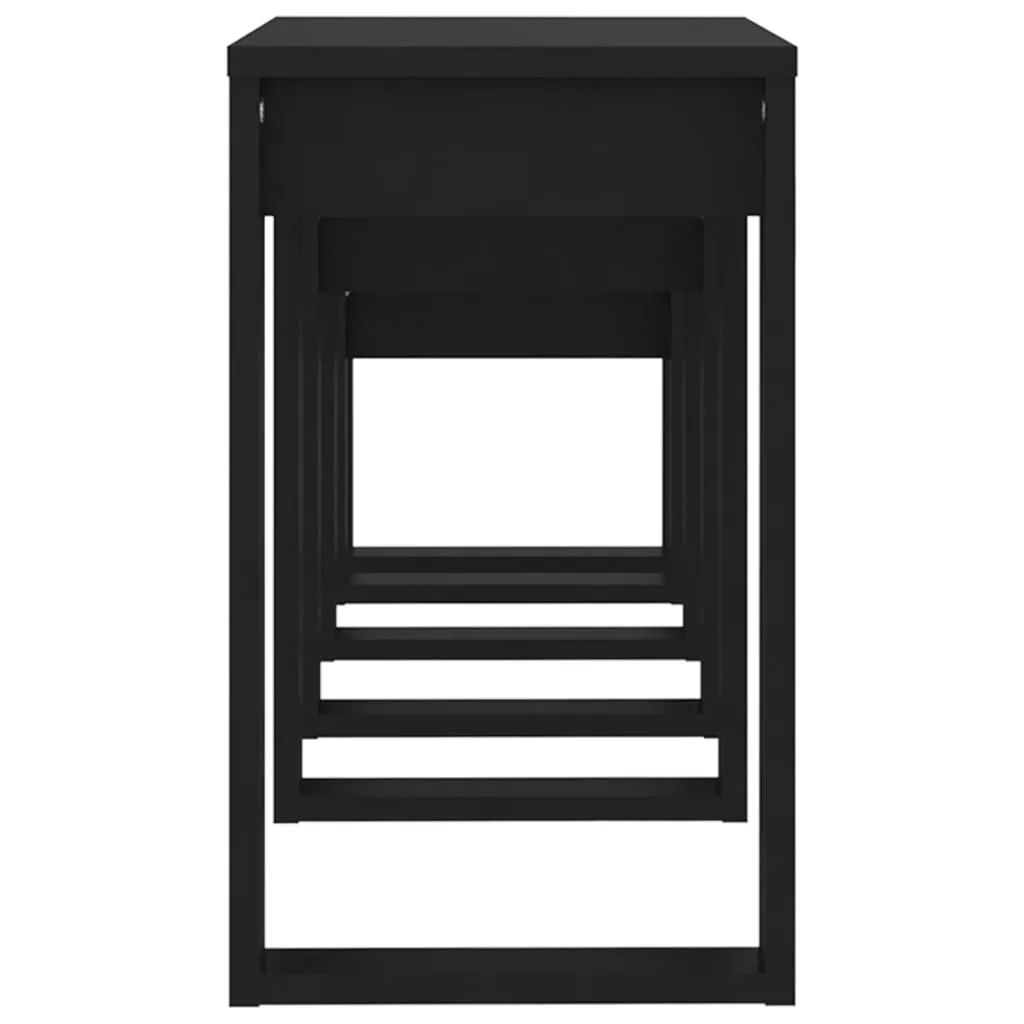 Nesting Tables 3 pcs Black Chipboard