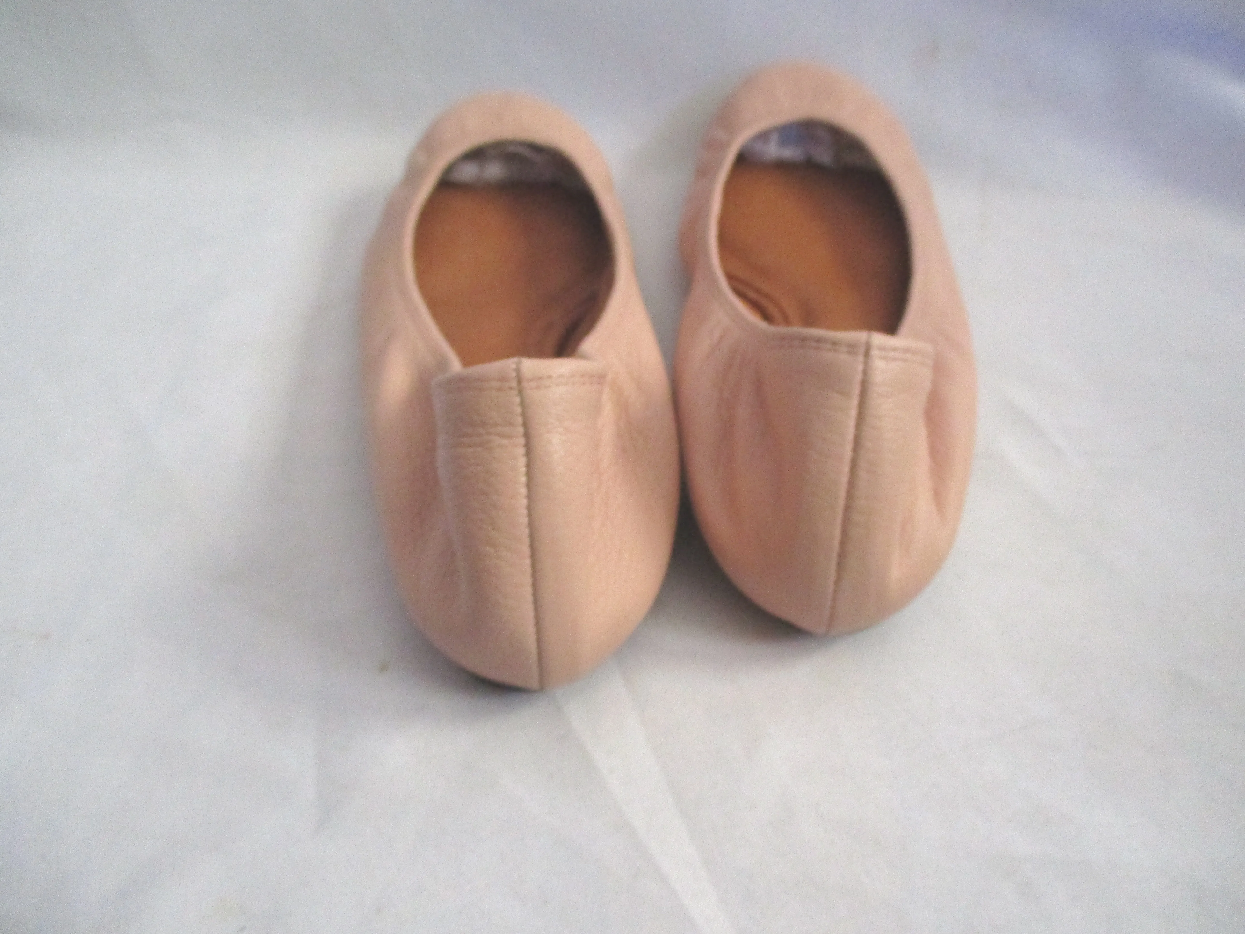 NEW LANVIN Leather Classic Ballet Flat Shoe 37 ROSE PINK Slipper NWT
