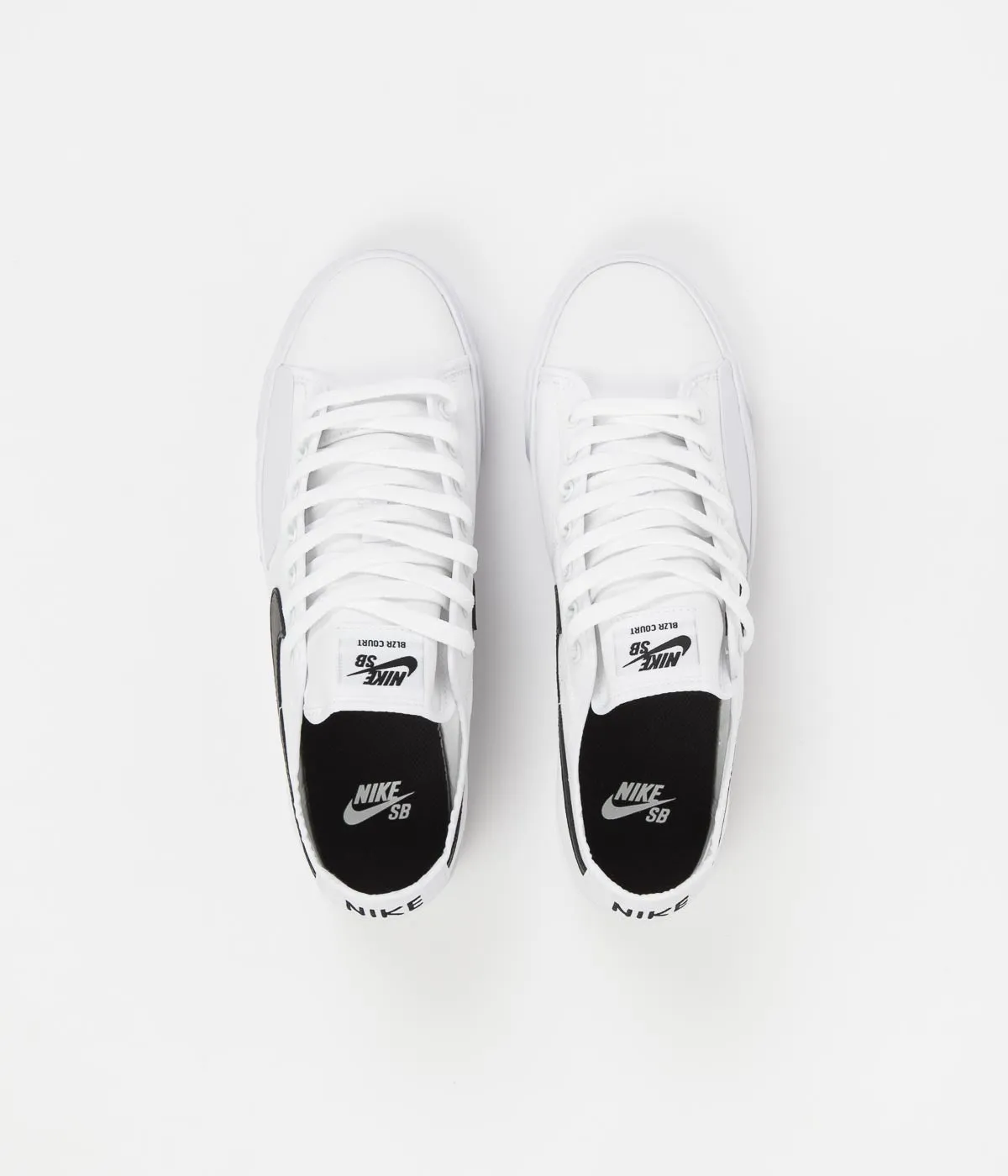 Nike SB Blazer Court Shoes - White / Black - White - Black