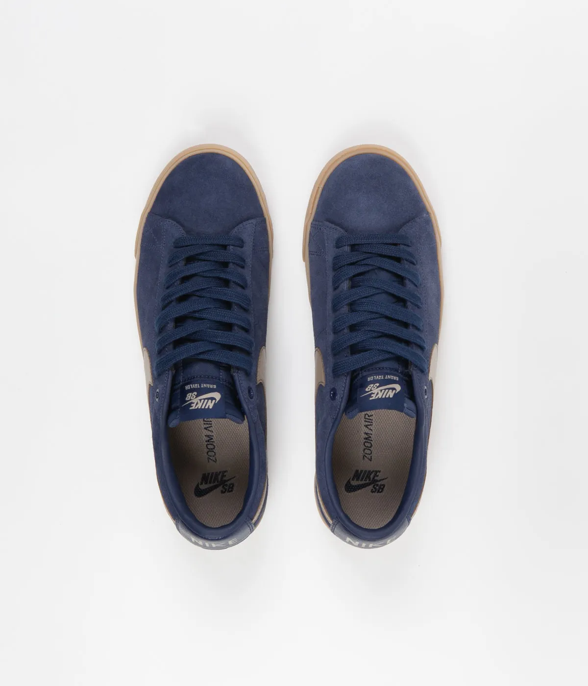 Nike SB Blazer Low GT Shoes - Midnight Navy / Khaki - Gum Light Brown