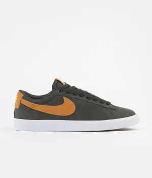 Nike SB Blazer Low GT Shoes - Sequoia / Kumquat - White - Gum Light Brown