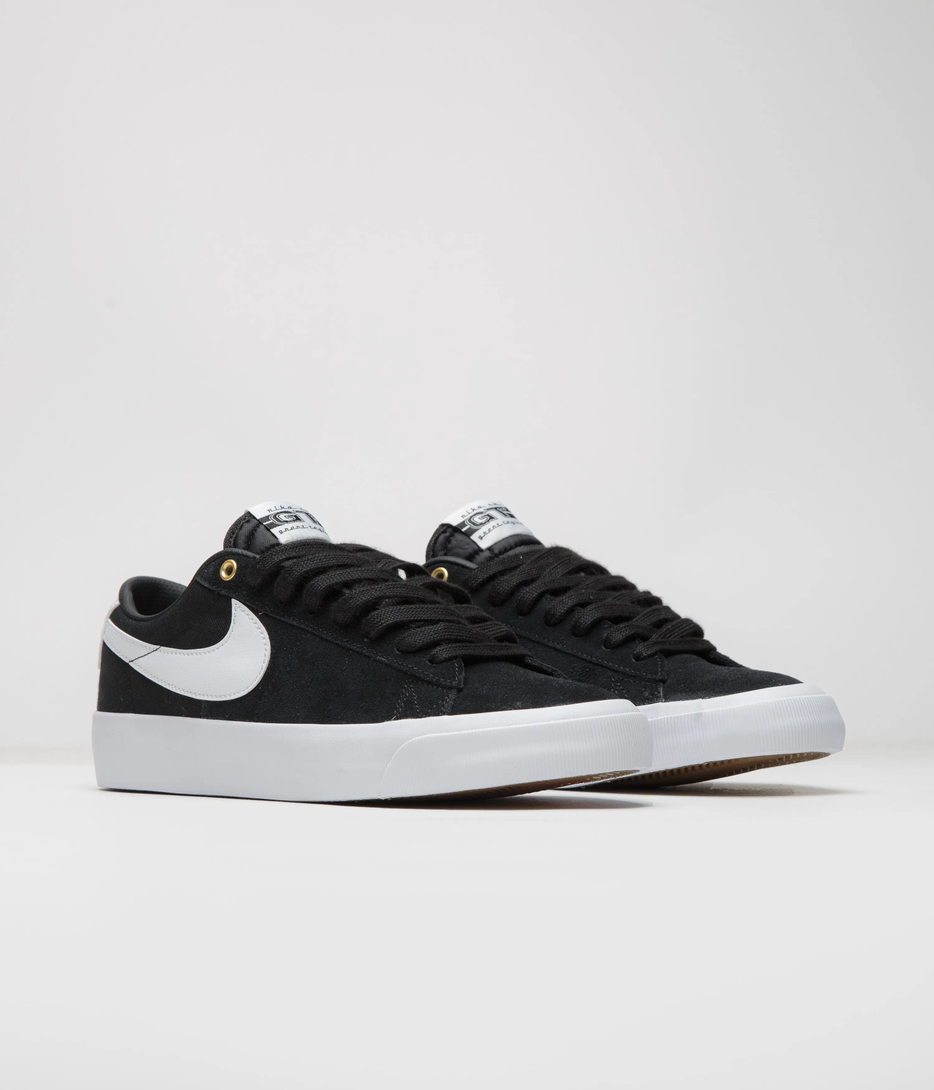 Nike SB Blazer Low Pro GT Shoes - Black / White - Black - Gum Light Brown
