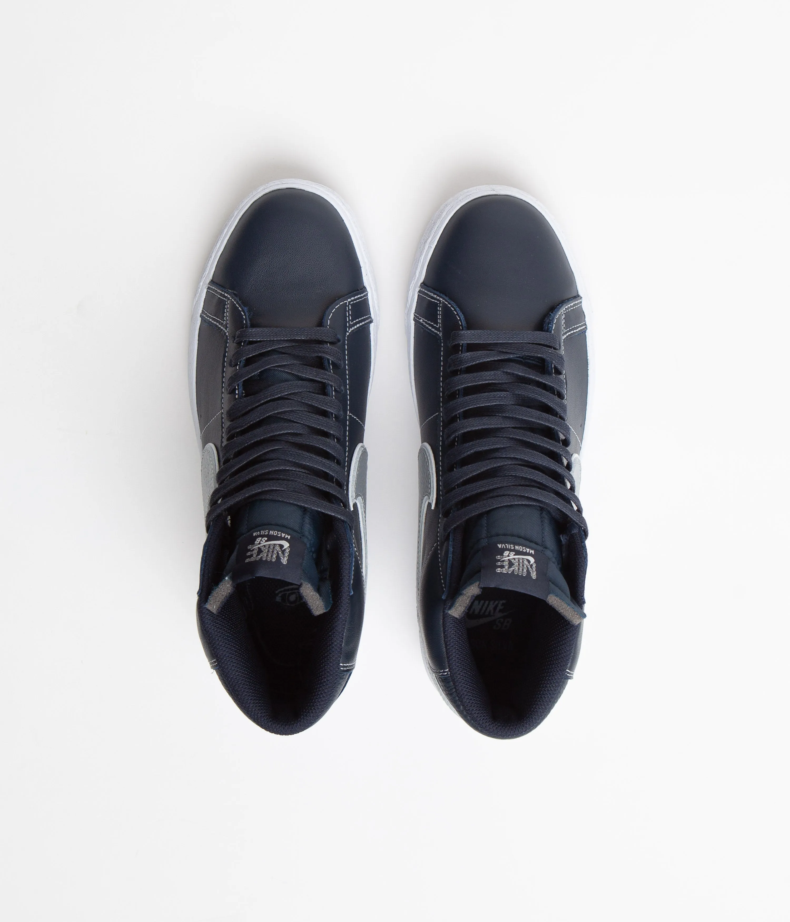 Nike SB Blazer Mid Shoes - Blackened Blue / Wolf Grey - Blackened Blue