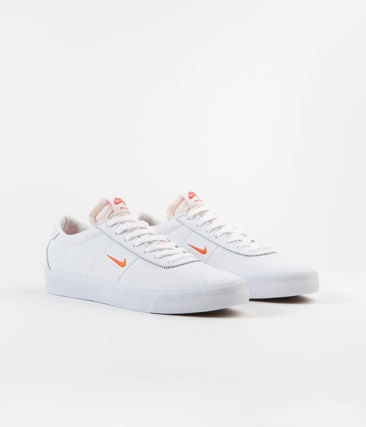 Nike SB Bruin Ultra Shoes - White / Team Orange - White - Gum Light Brown