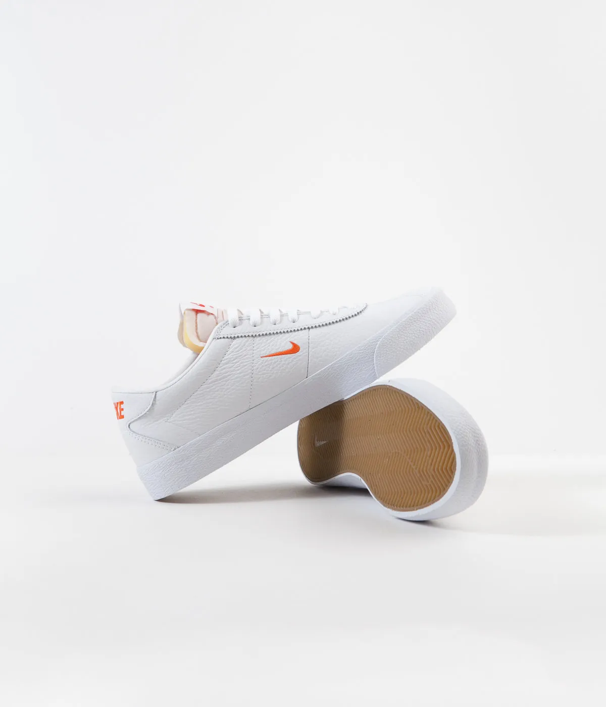 Nike SB Bruin Ultra Shoes - White / Team Orange - White - Gum Light Brown