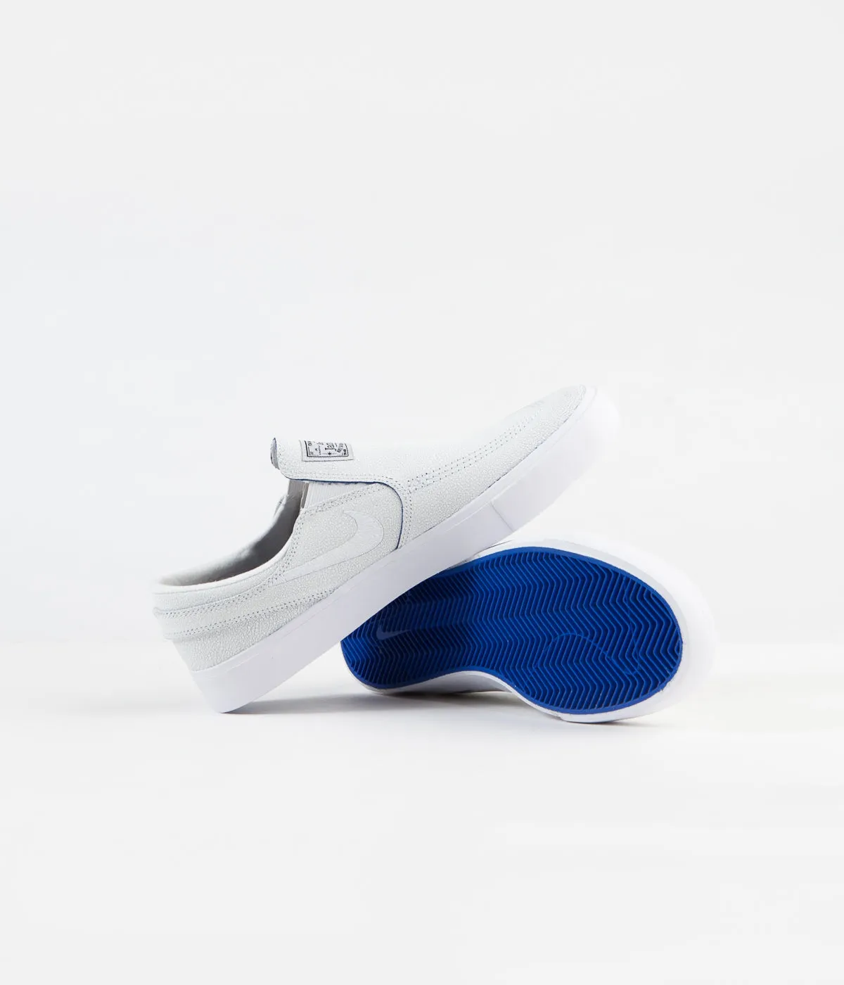 Nike SB Janoski Slip On Remastered Premium Shoes - White / White - Game Royal