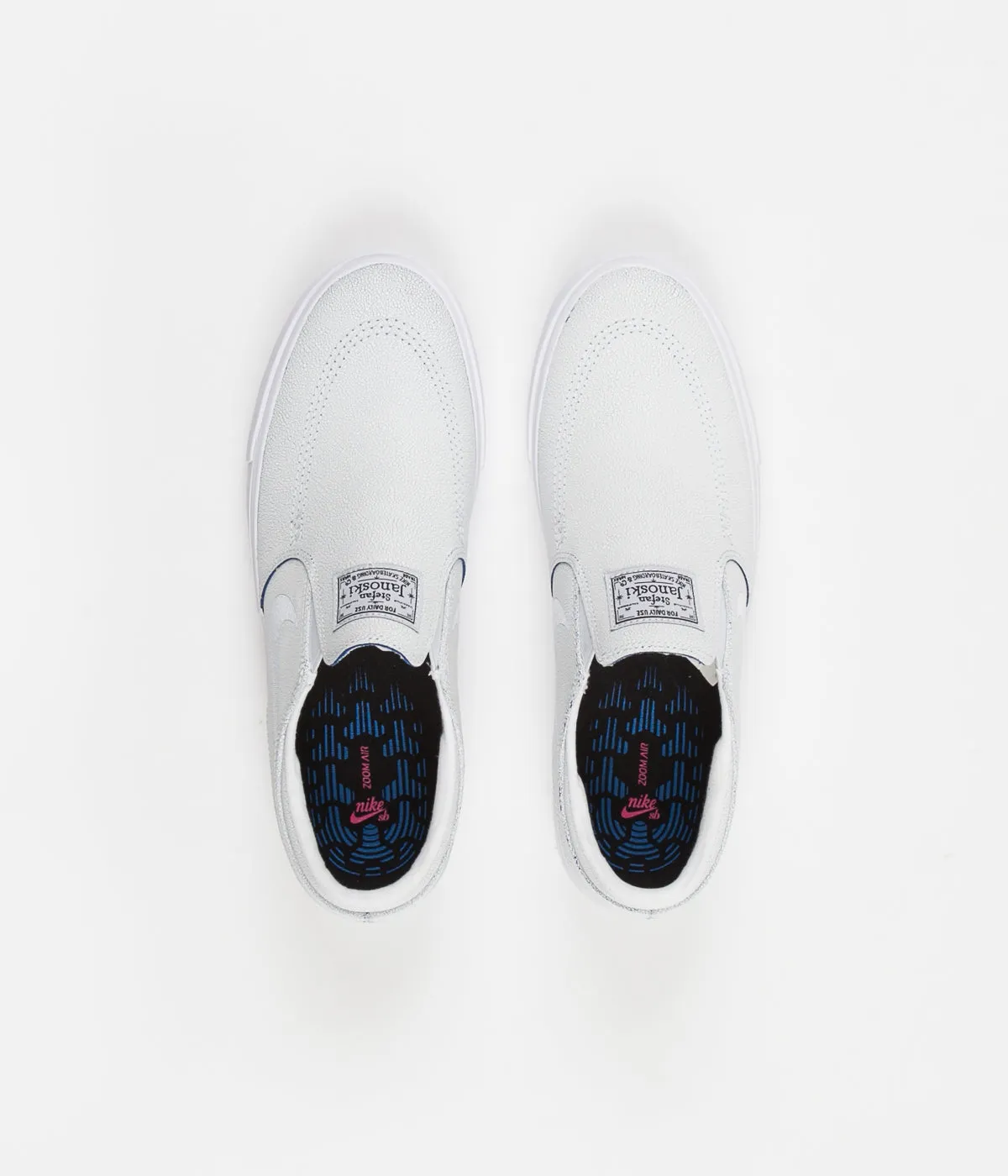 Nike SB Janoski Slip On Remastered Premium Shoes - White / White - Game Royal