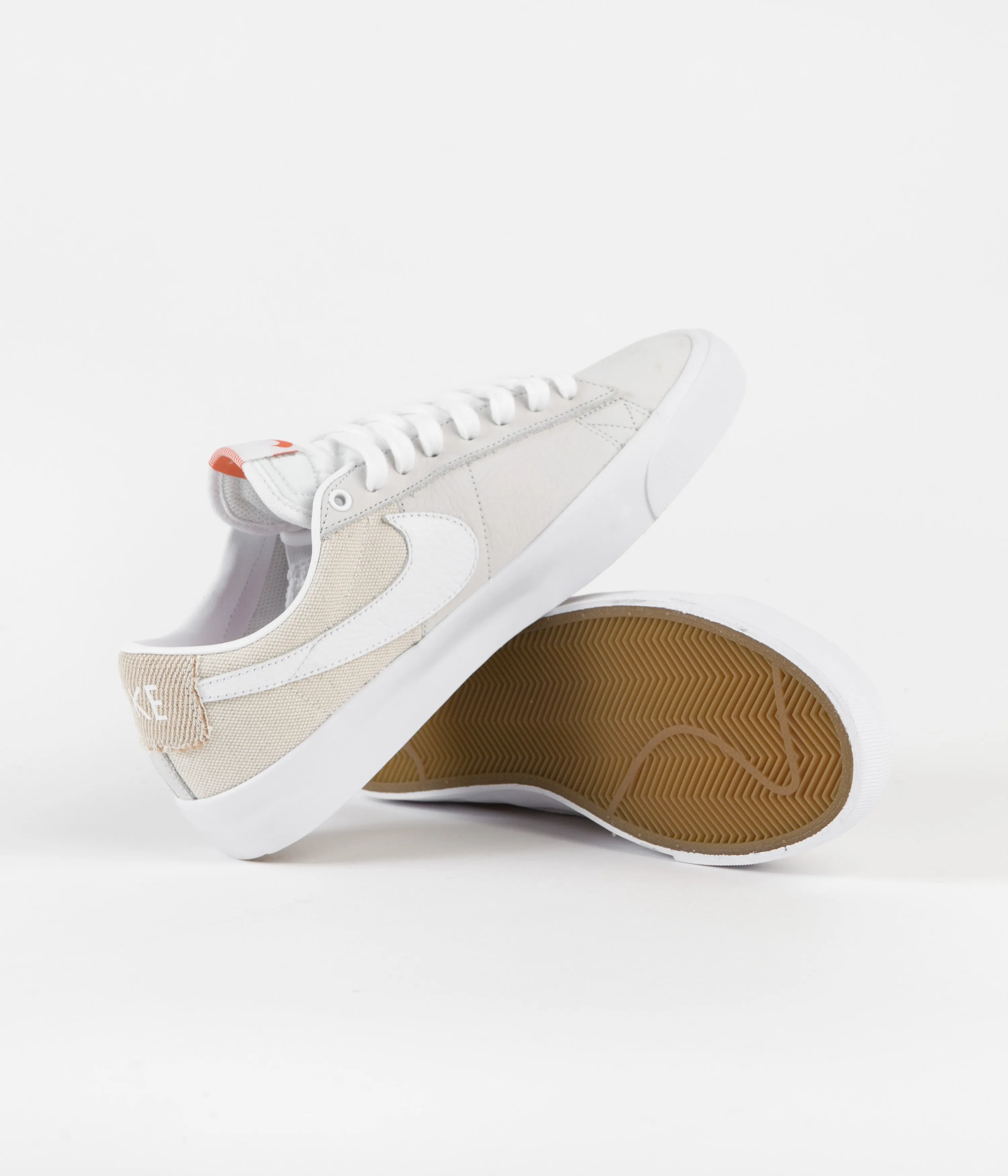Nike SB Orange Label Blazer Low Pro GT Shoes - White / White - White - Summit White
