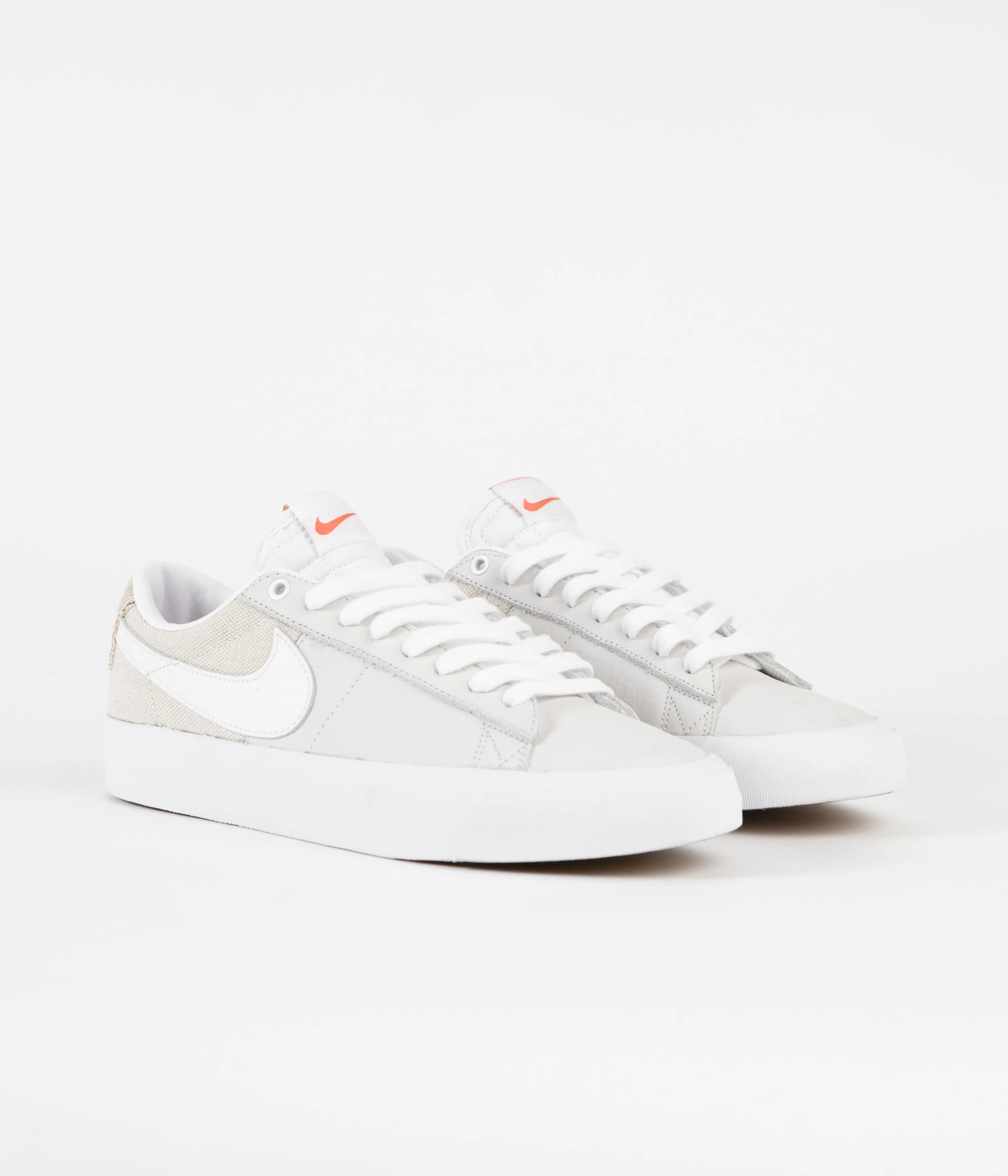Nike SB Orange Label Blazer Low Pro GT Shoes - White / White - White - Summit White