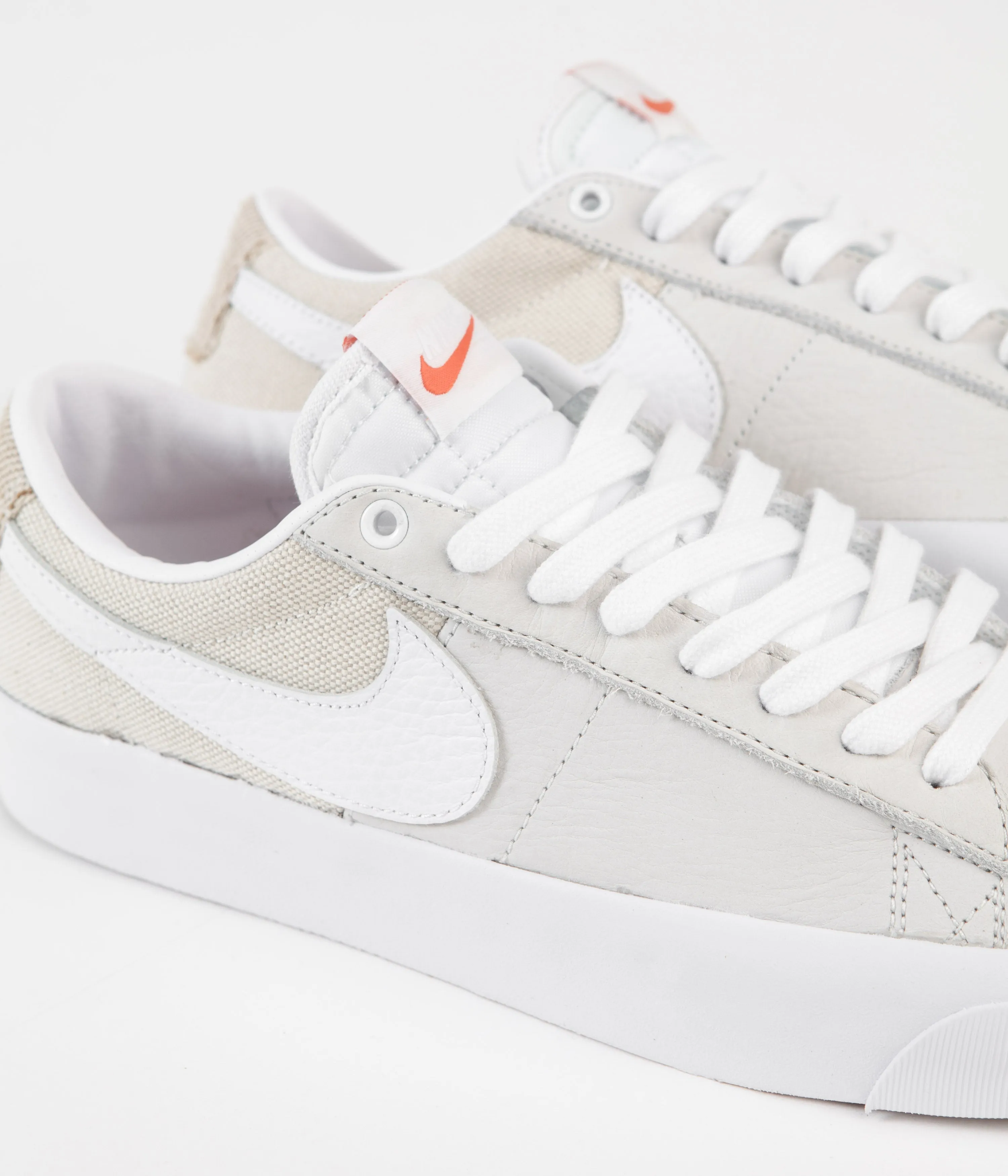 Nike SB Orange Label Blazer Low Pro GT Shoes - White / White - White - Summit White