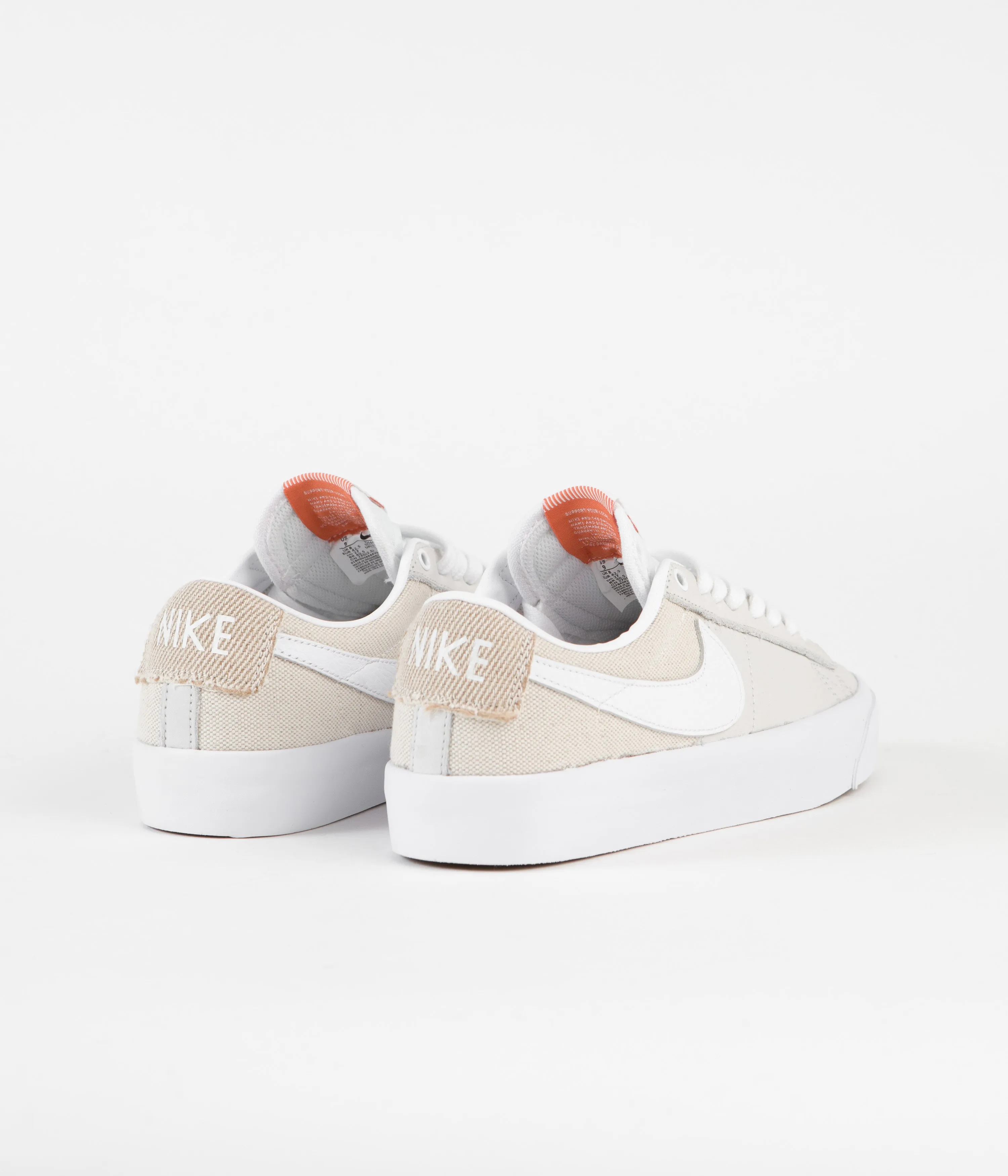 Nike SB Orange Label Blazer Low Pro GT Shoes - White / White - White - Summit White