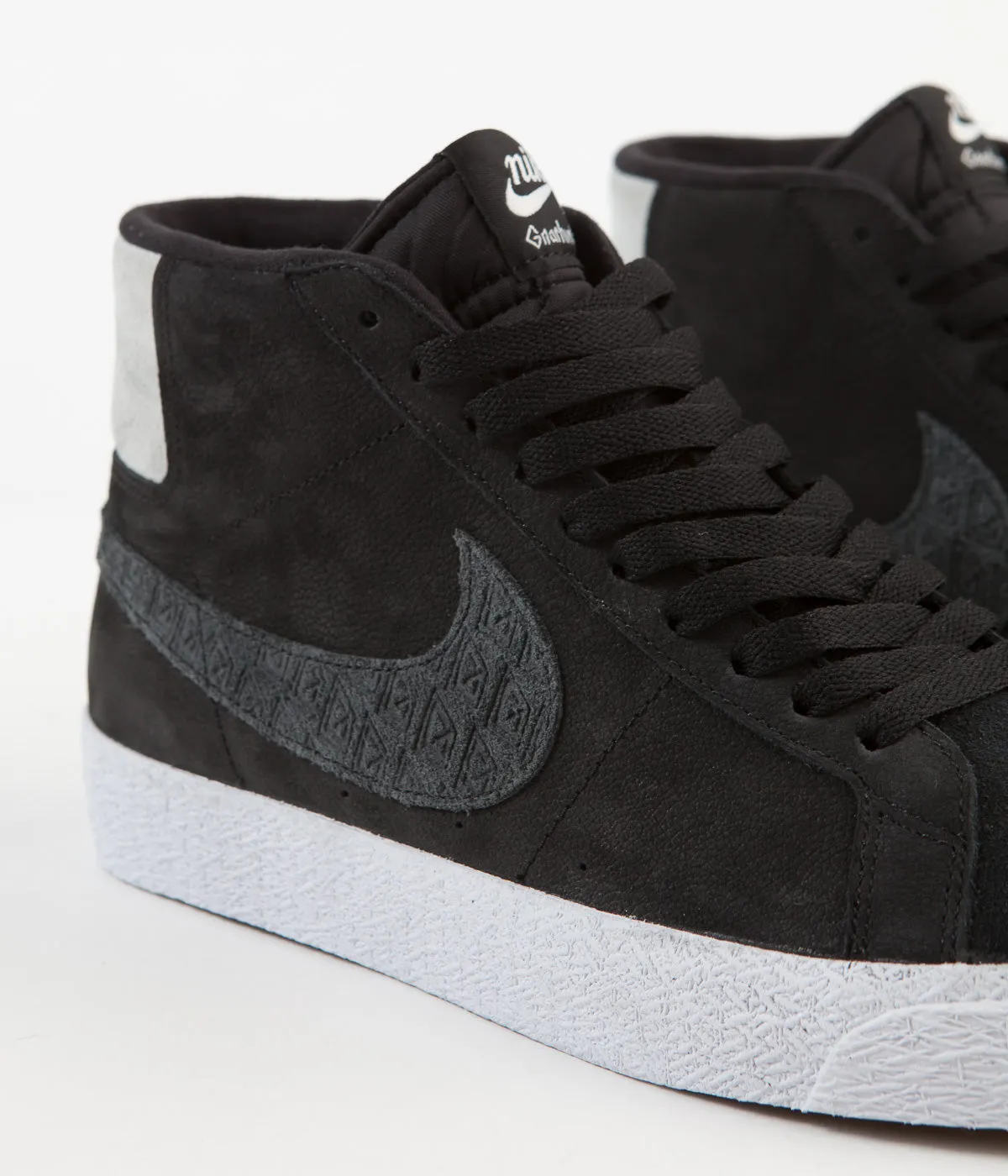 Nike SB x Gnarhunters Blazer Mid Shoes - Black / Black - White