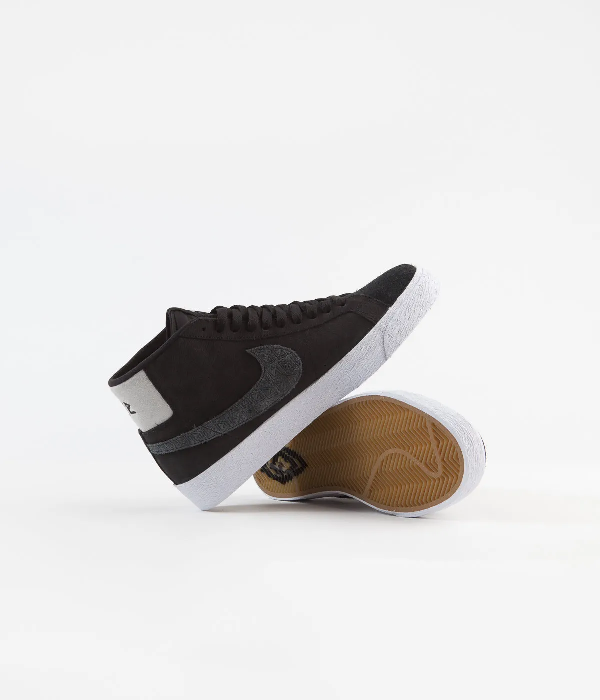 Nike SB x Gnarhunters Blazer Mid Shoes - Black / Black - White