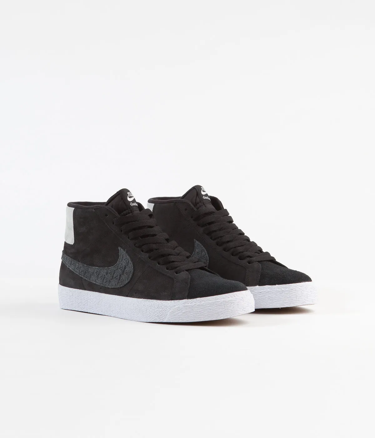 Nike SB x Gnarhunters Blazer Mid Shoes - Black / Black - White