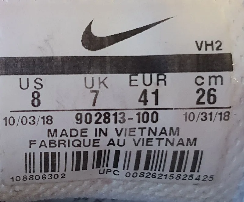 Nike Sport Criterion Arrowz Nylon Trainers 902813-100 Pure White UK7/US8/EU41
