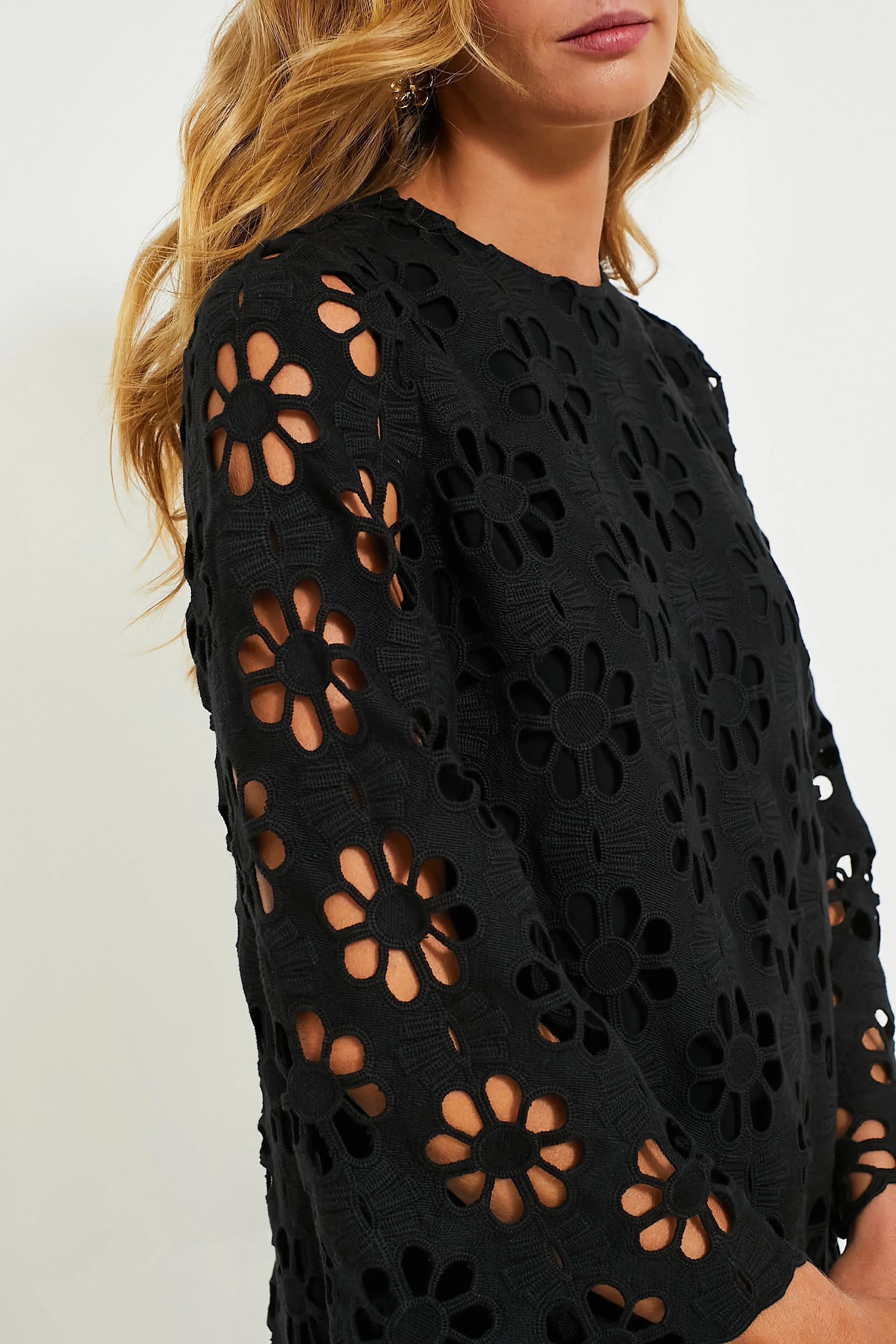 Noir Eyelet Hutton Mini Dress