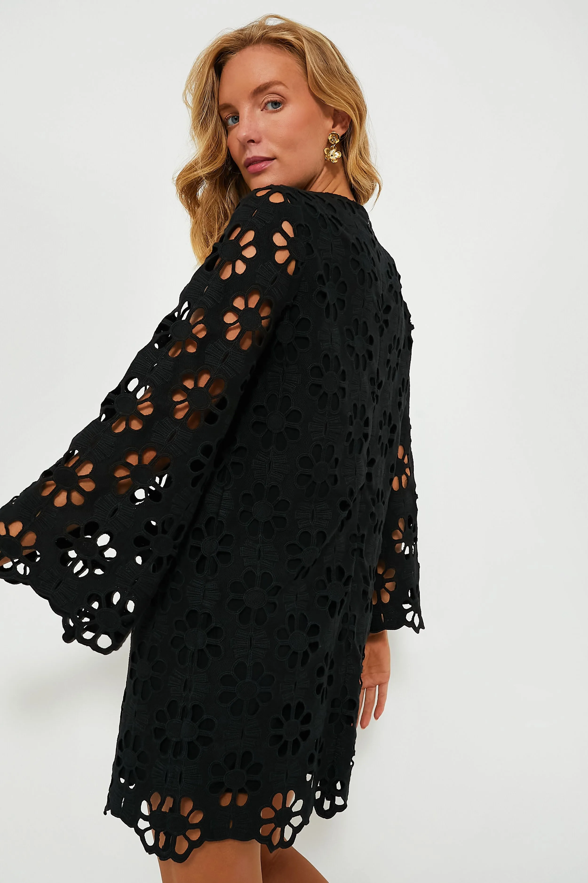 Noir Eyelet Hutton Mini Dress