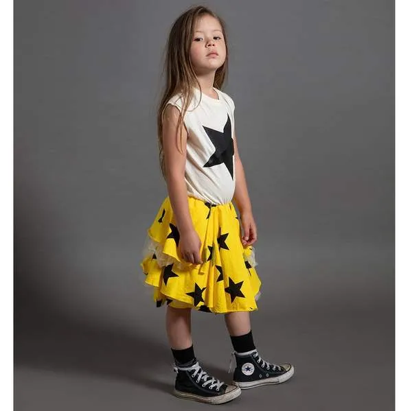 Nununu Kids Girl LAYERED STAR Tulle Dress - Natural