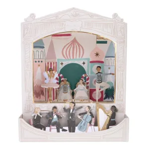 Nutcracker Theater Christmas Advent Calendar, Nutcracker-Themed Advent Box for Kids with Numbered Envelopes and Charm Bracelet