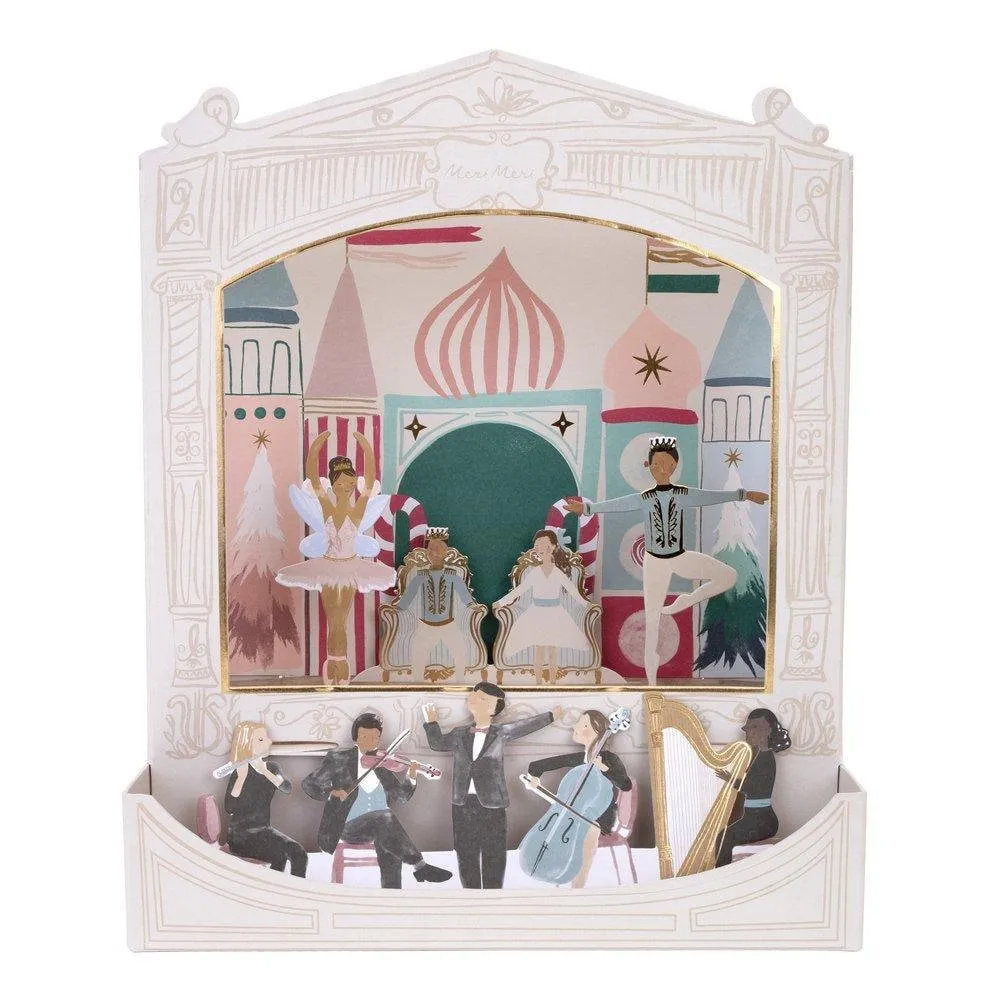 Nutcracker Theater Christmas Advent Calendar, Nutcracker-Themed Advent Box for Kids with Numbered Envelopes and Charm Bracelet