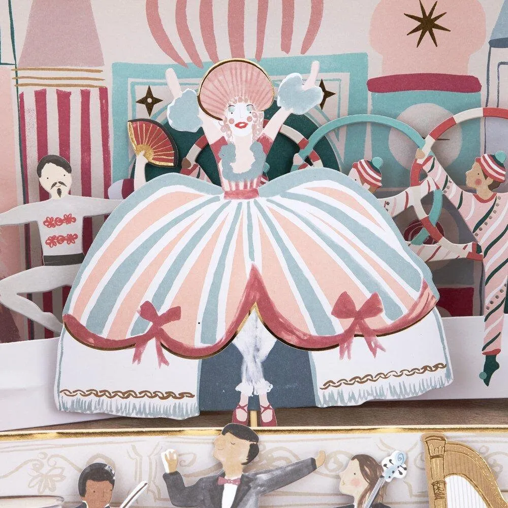 Nutcracker Theater Christmas Advent Calendar, Nutcracker-Themed Advent Box for Kids with Numbered Envelopes and Charm Bracelet