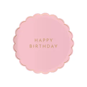 Petal Pink Signature Happy Birthday Small Plates x 8