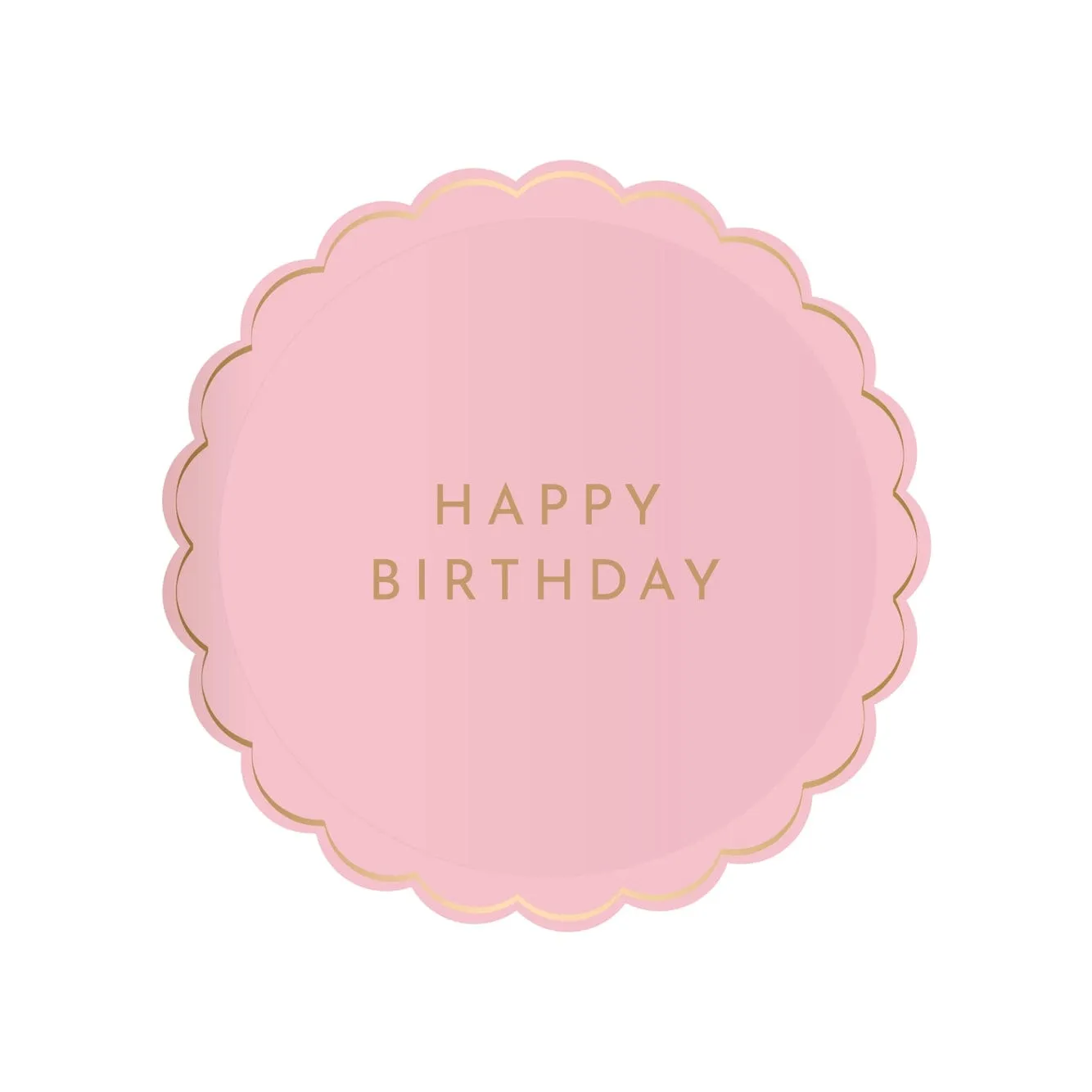 Petal Pink Signature Happy Birthday Small Plates x 8