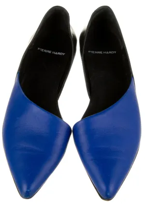 PIERRE HARDY Paris. Blue/Black Leather D'Orsay Flats
