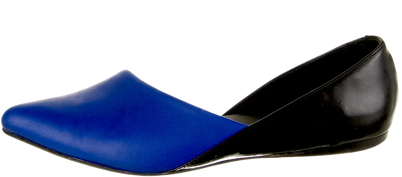 PIERRE HARDY Paris. Blue/Black Leather D'Orsay Flats