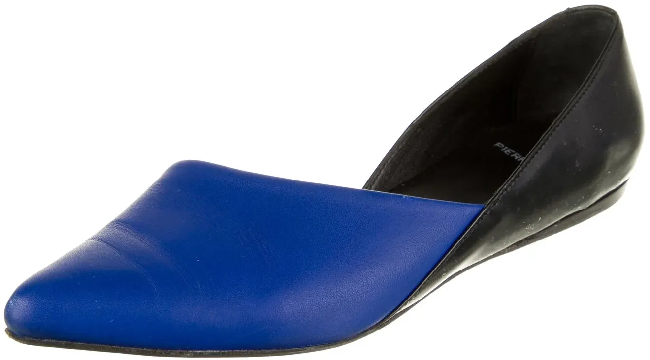 PIERRE HARDY Paris. Blue/Black Leather D'Orsay Flats
