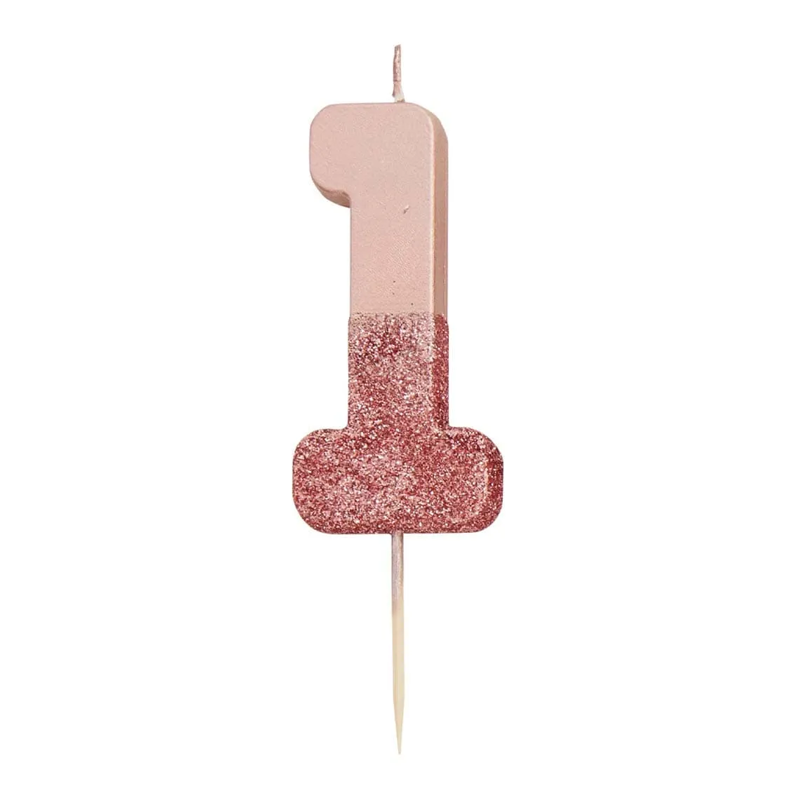 Pink Glitter Number 1 Candle