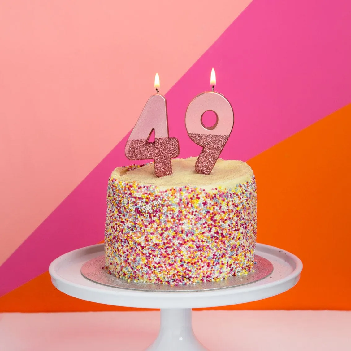 Pink Glitter Number 4 Candle
