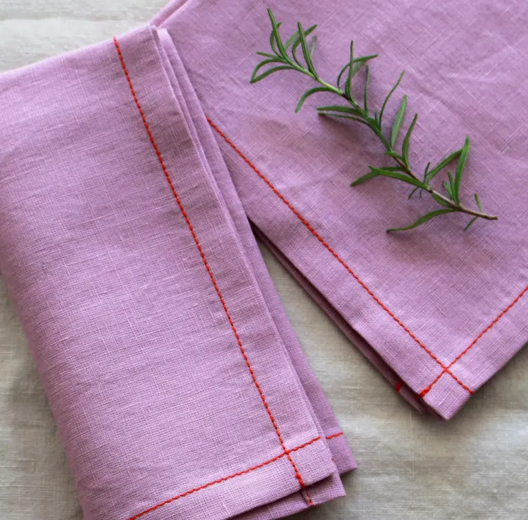 Plum linen napkins