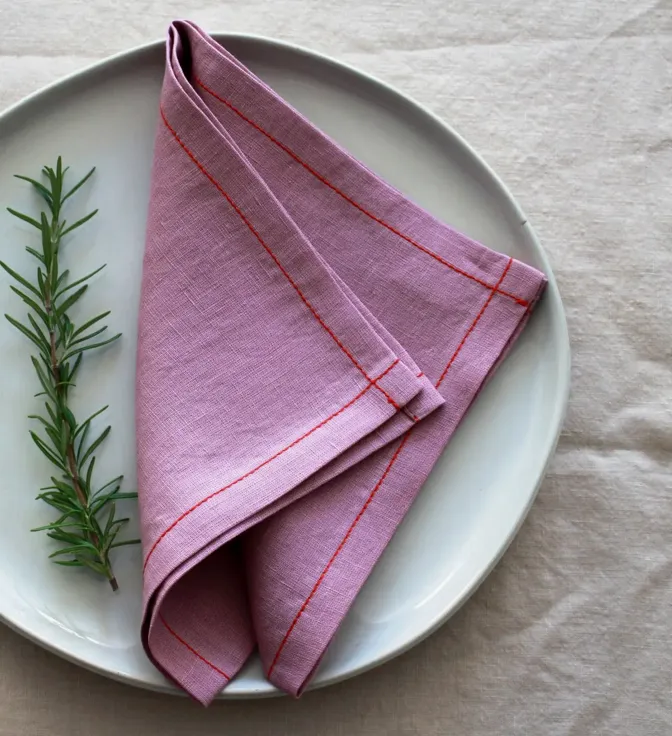 Plum linen napkins