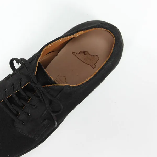 POSTMAN OXFORD / BLACK ROUGHOUT LEATHER