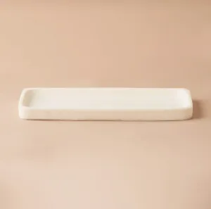 Resin marbled tray, marshmallow