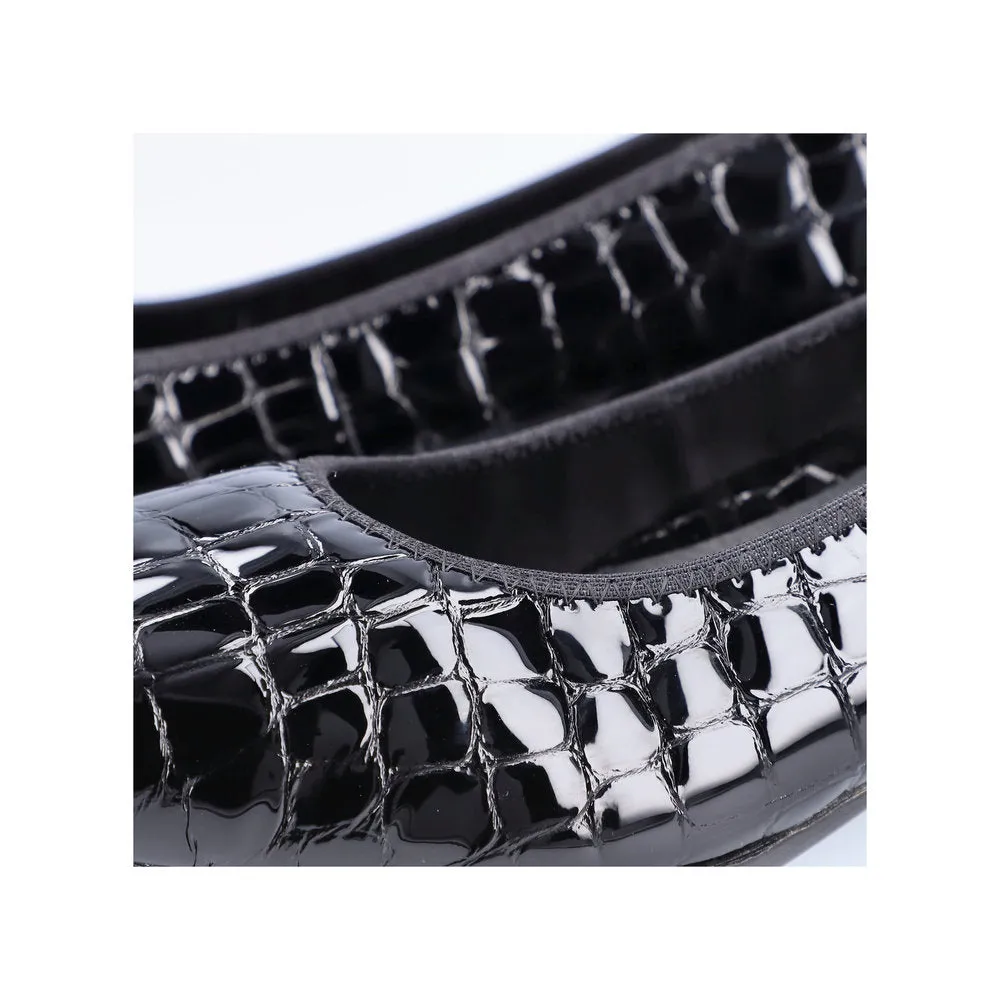 Rieker Ladies Croco Low Heel Court Shoe