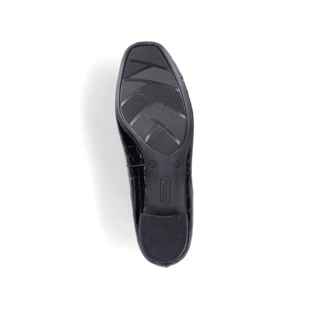 Rieker Ladies Croco Low Heel Court Shoe