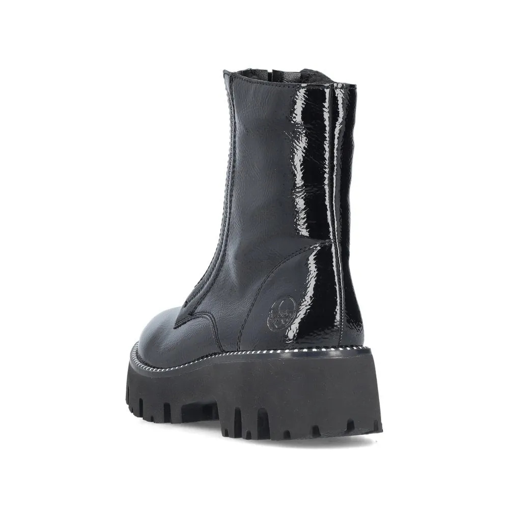 Rieker Womens Boot Y3351-00 Black Patent