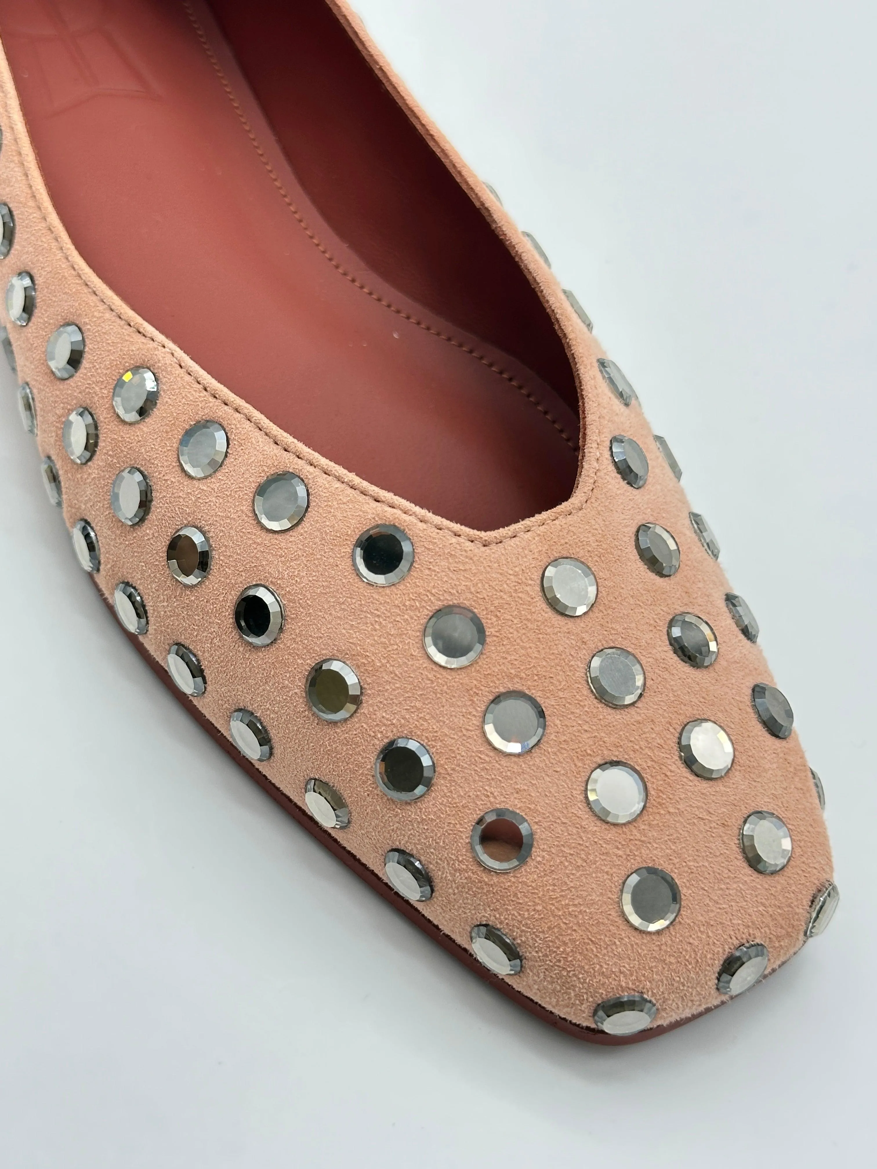 Roberta Crystal Suede Ballet Flats