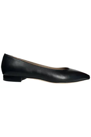 Robertson Madison Andrea Pointy Flat Shoe 29608 | Nero Vitello Leather