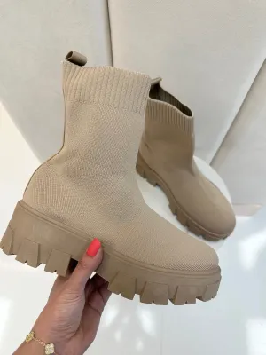Sabrina camel sock boots