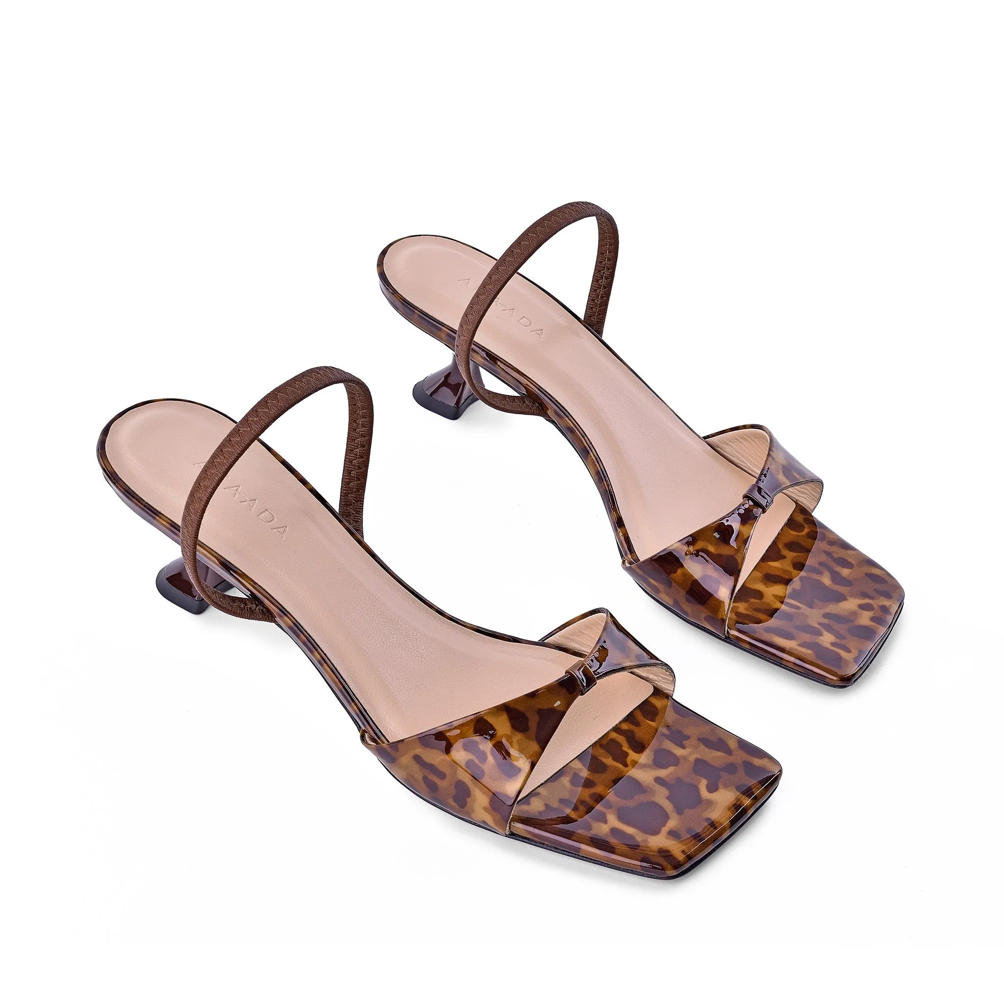 Sayuri Leopard Print Leather Sandals