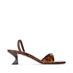 Sayuri Leopard Print Leather Sandals