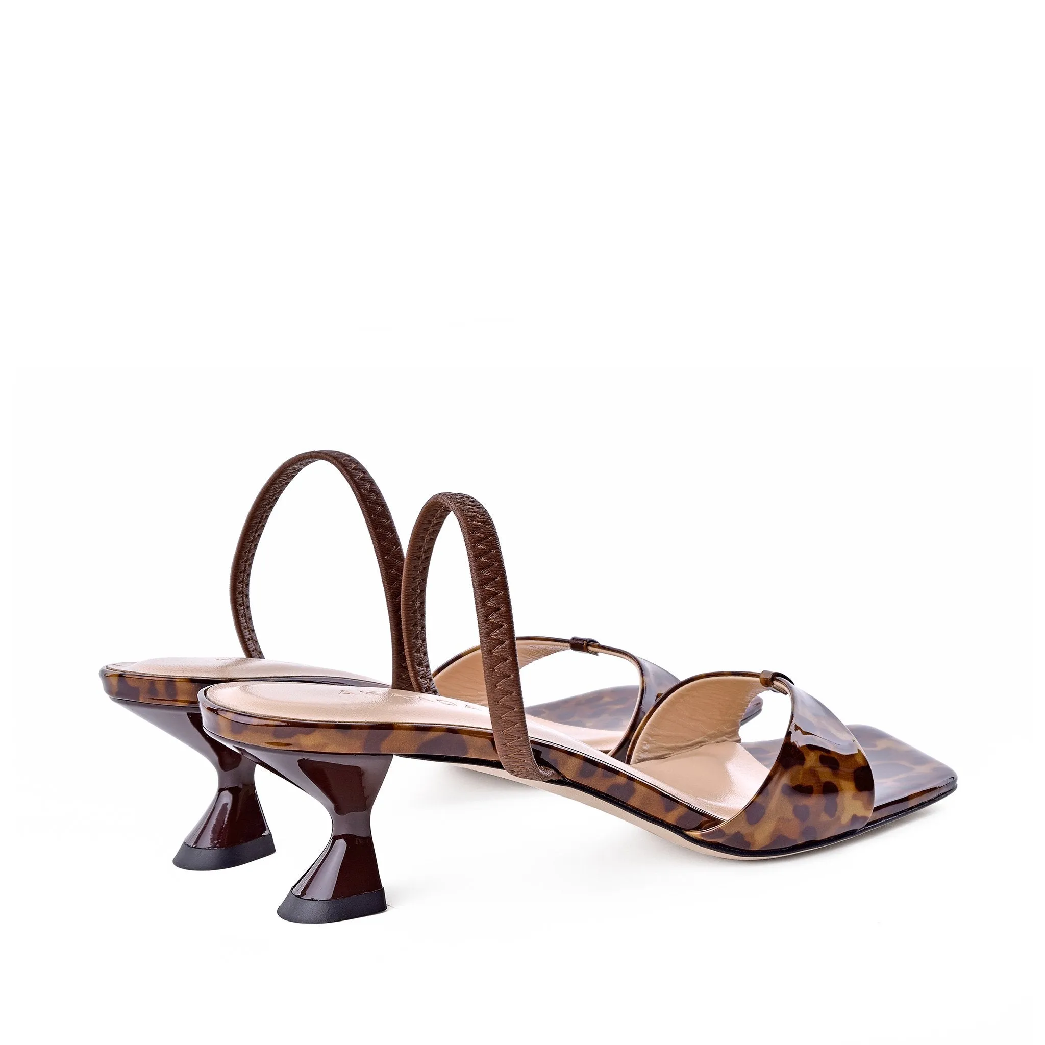 Sayuri Leopard Print Leather Sandals