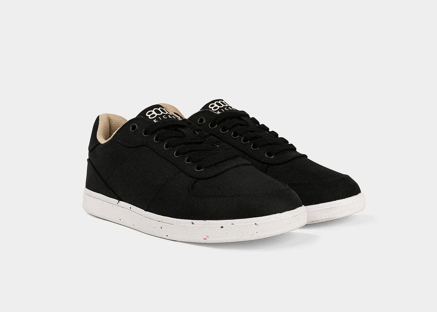 Seeker Men's Vegan Hemp Sneakers | Black & White