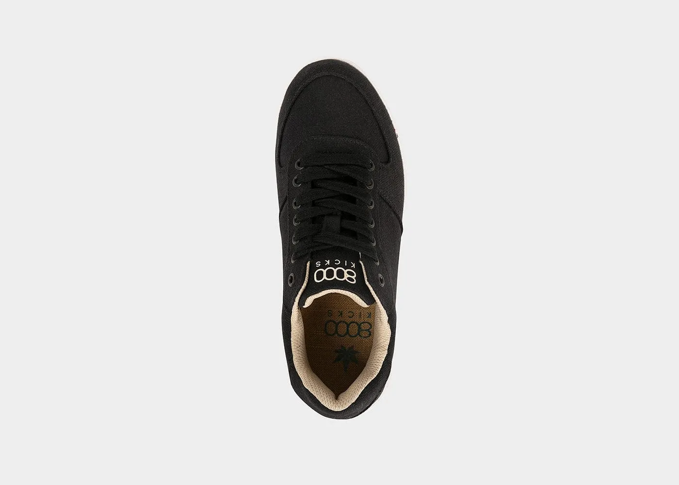 Seeker Men's Vegan Hemp Sneakers | Black & White