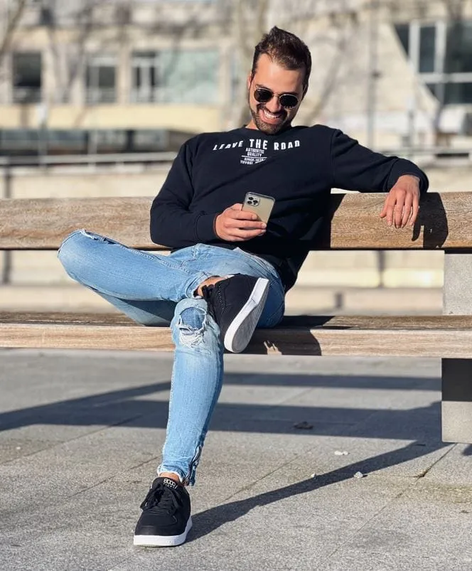 Seeker Men's Vegan Hemp Sneakers | Black & White