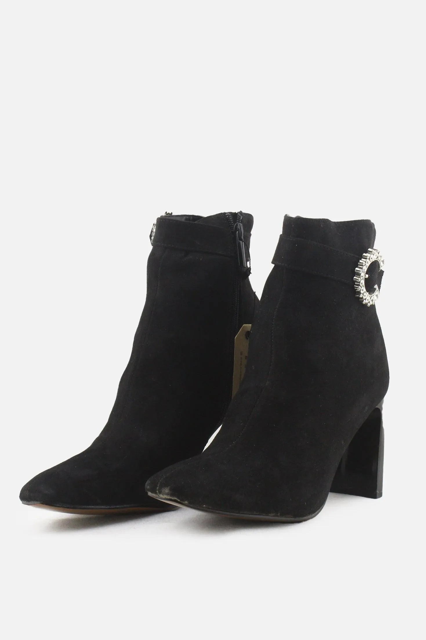 Sfera Zipper Block Heels Ankle Boots | Suede