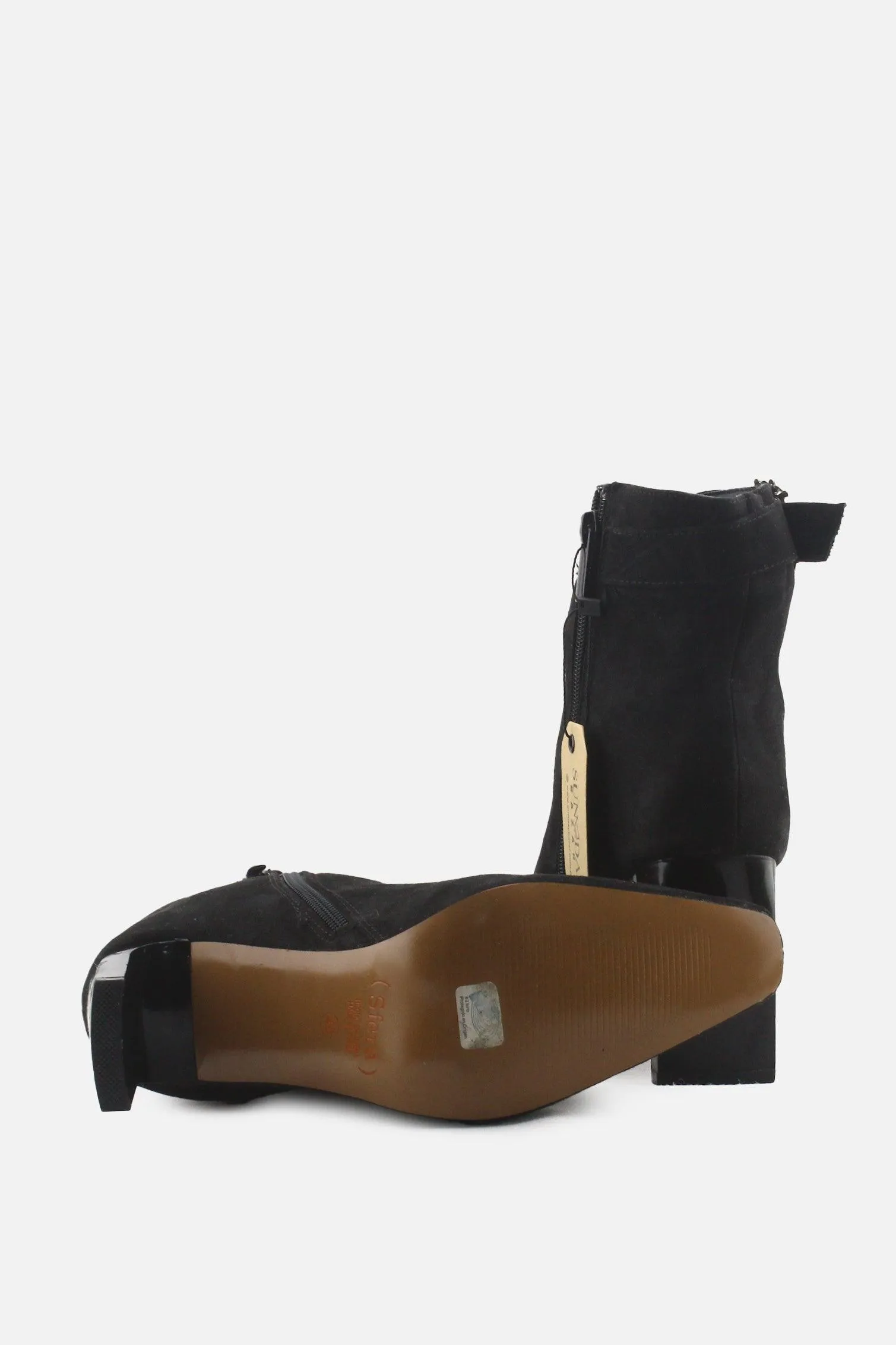 Sfera Zipper Block Heels Ankle Boots | Suede